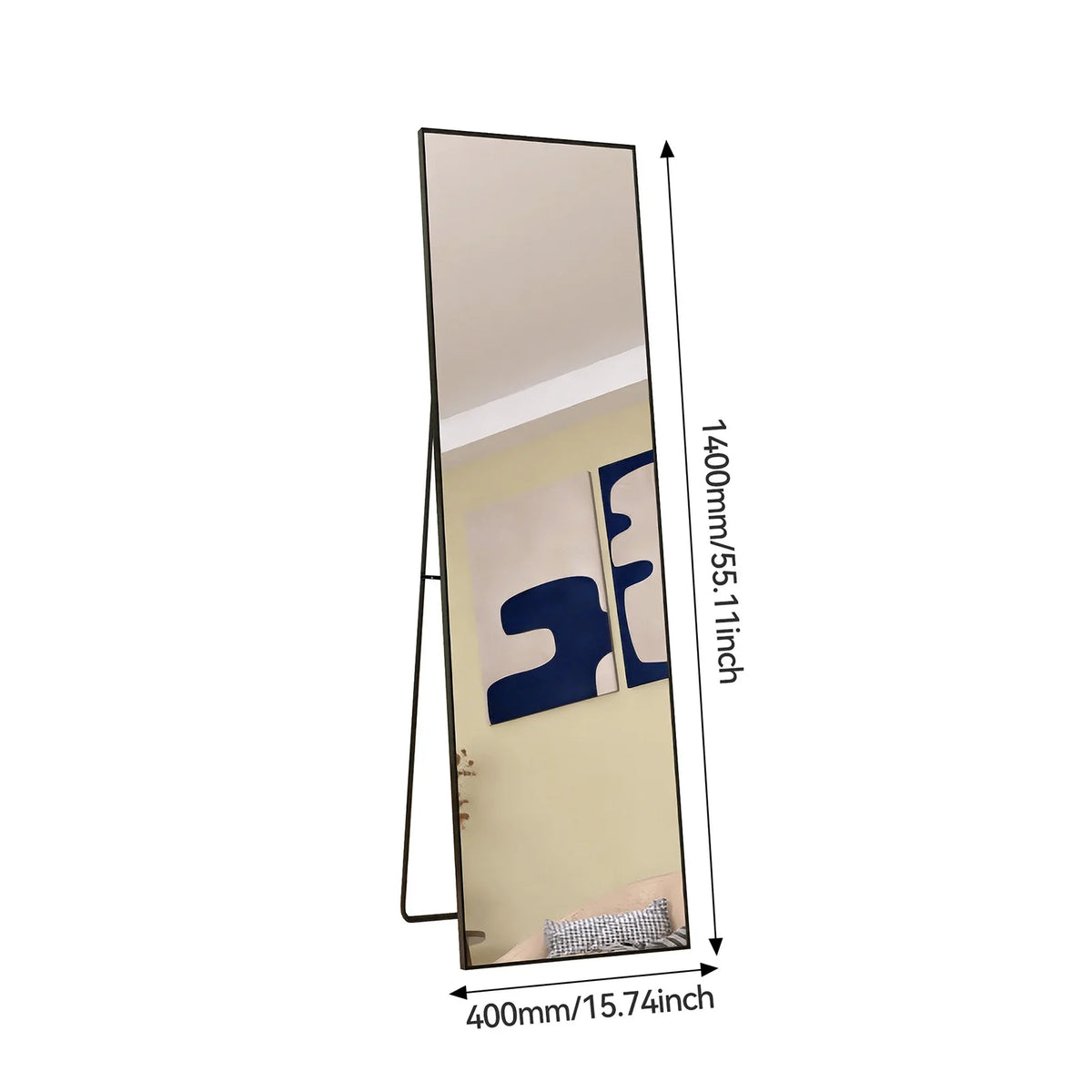Full Length Mirror Standing Mirror Black Frame Large