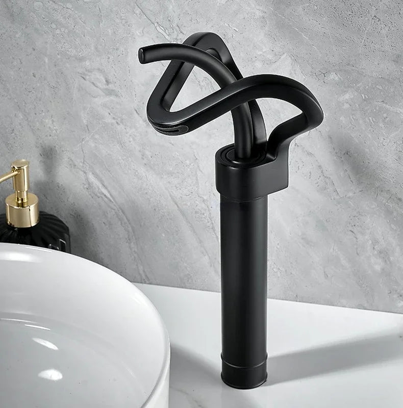 Faucet Bathroom Hollow Out Design Waterfall Basin Mixer