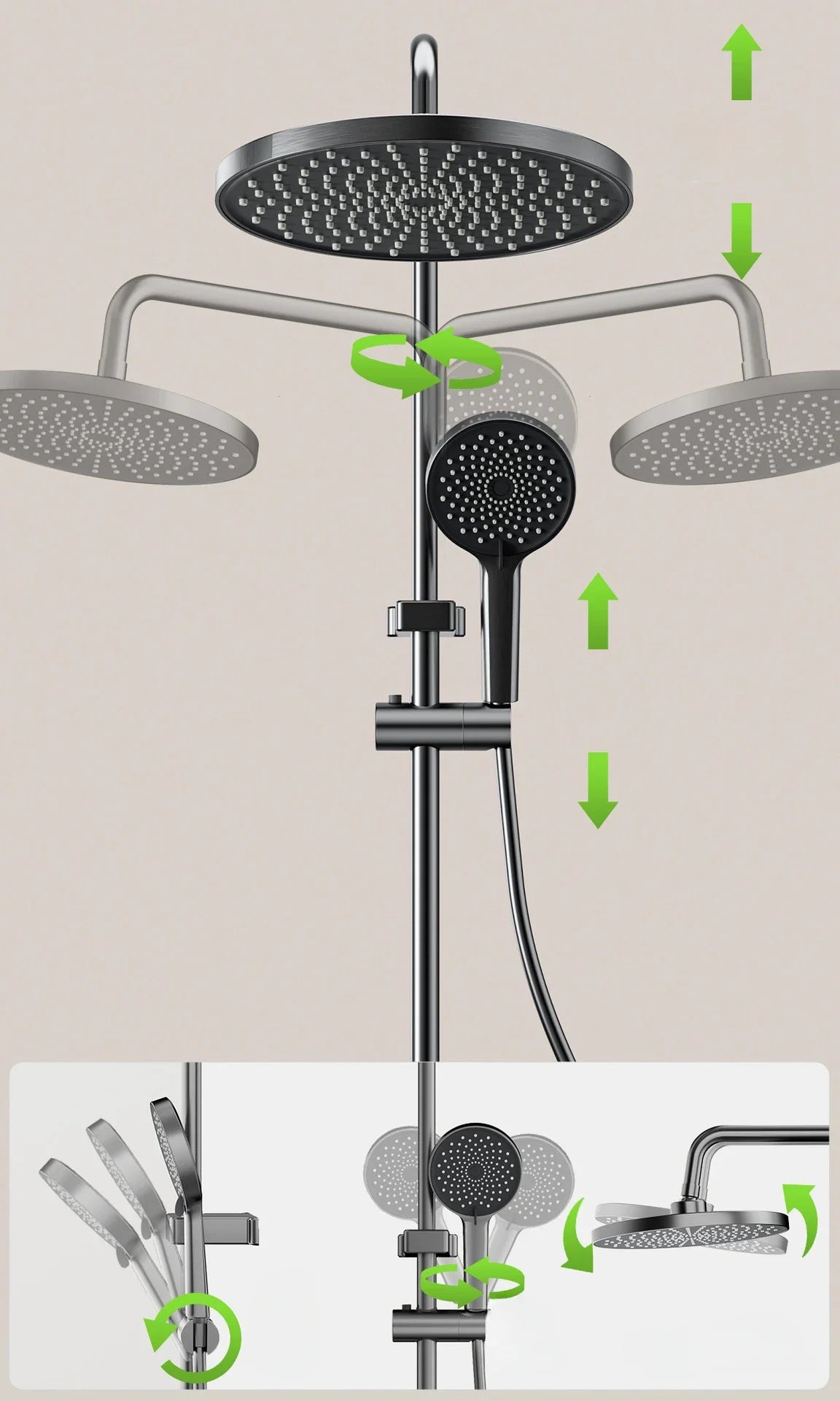 Knob Type Three Ways Water Outlet Sunflower Shower