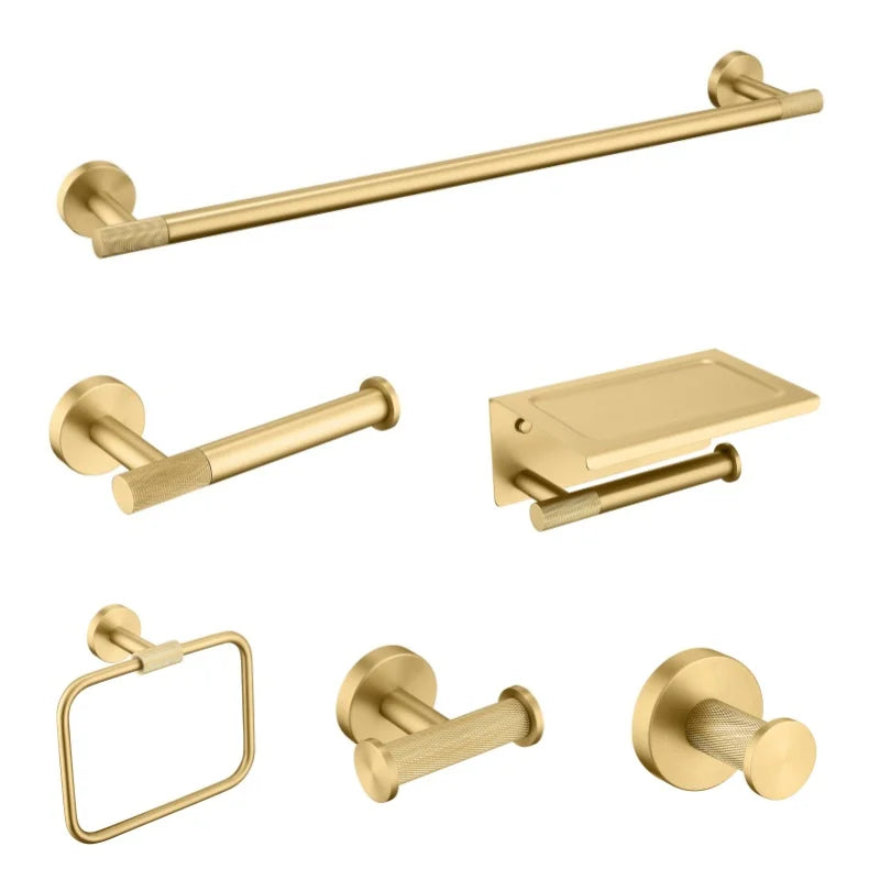 Brushed Gold Towel Bar Toilet Seat Rack Robe