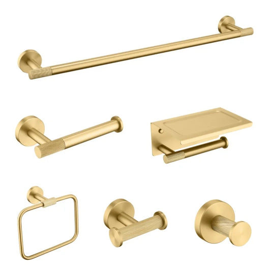 Brushed Gold Towel Bar Toilet Seat Rack Robe