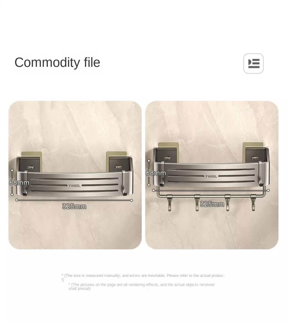 Aluminum Bathroom Shelves Wall Towel Rack Mounted Shower