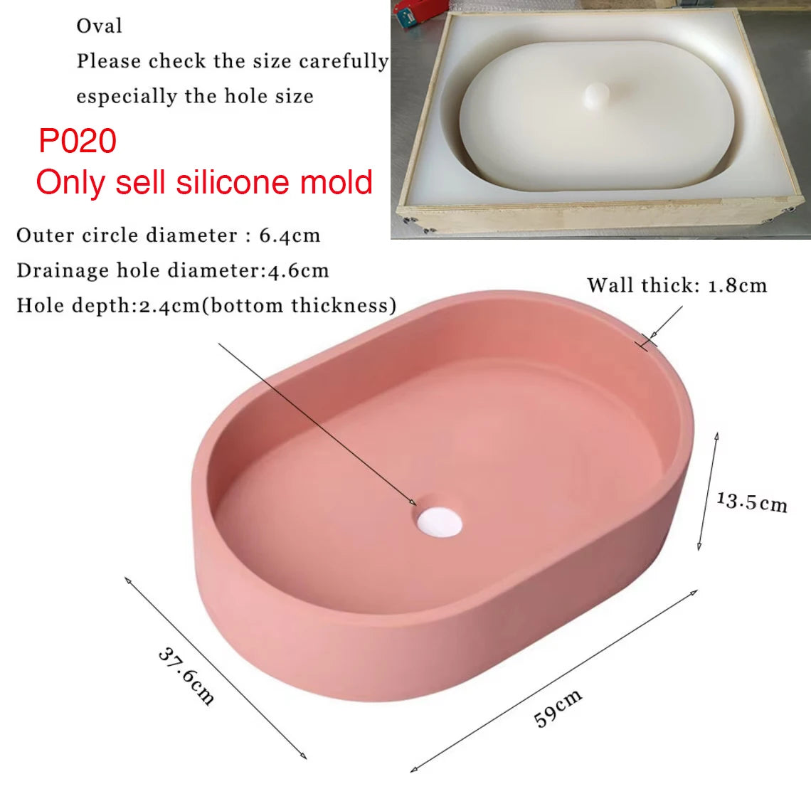 Circular Concrete Sink Silicone Mold Bathroom Square Sink