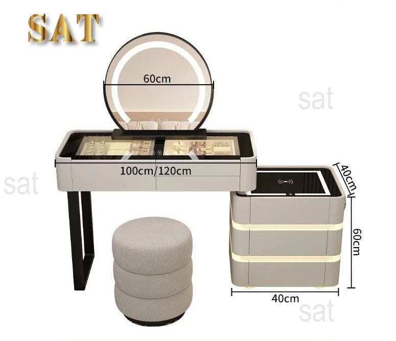 Modern Lighted Adjustable Extendable Bedroom Vanity Makeup