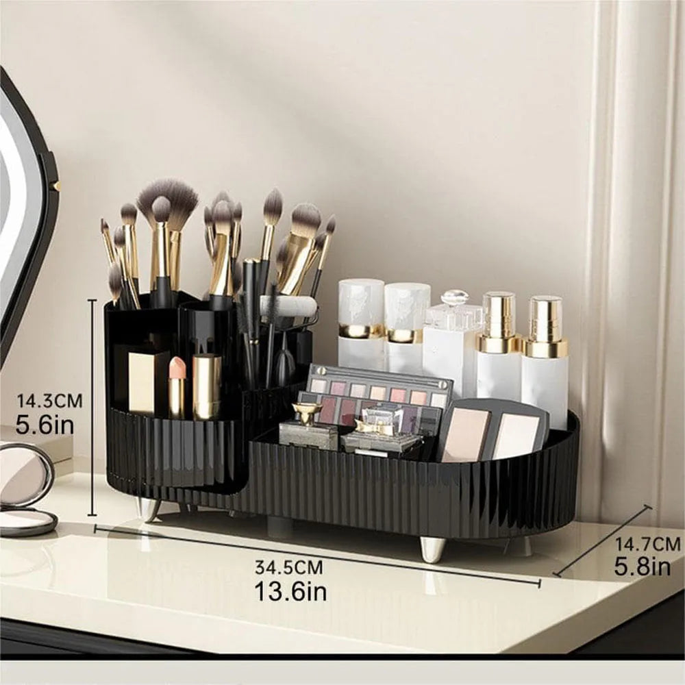 360 Rotatable Makeup Storage Organizer Multi-Grid Divided Holder