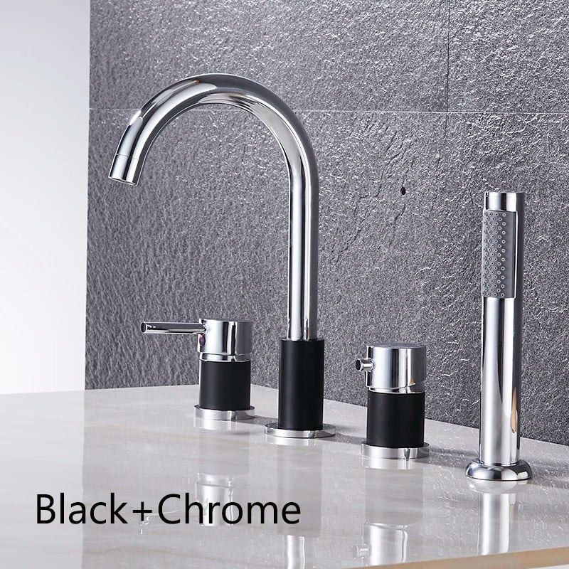 4pcs Brass Bathroom Bathtub Faucet Bath Faucet Deck