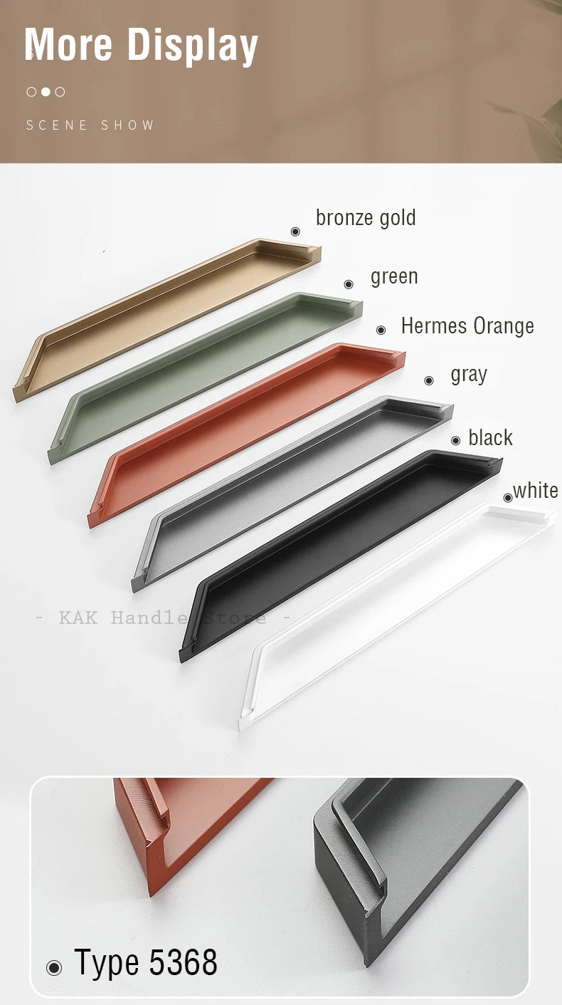 Kak Recessed Cabinet Handles Black Hidden Sliding Door