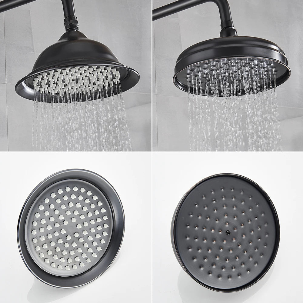 Poiqihy Brass Golden Rainfall Shower Head Shower Faucet