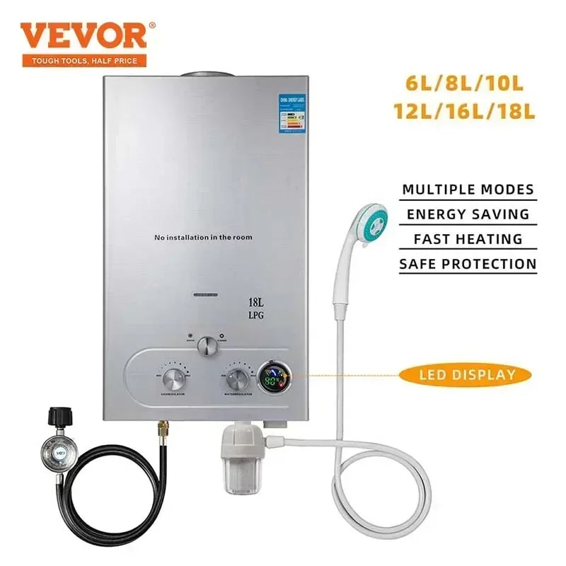 Vevor 6l/8l/10l/12l/16l/18l Propane Gas Lpg Tank Less Water