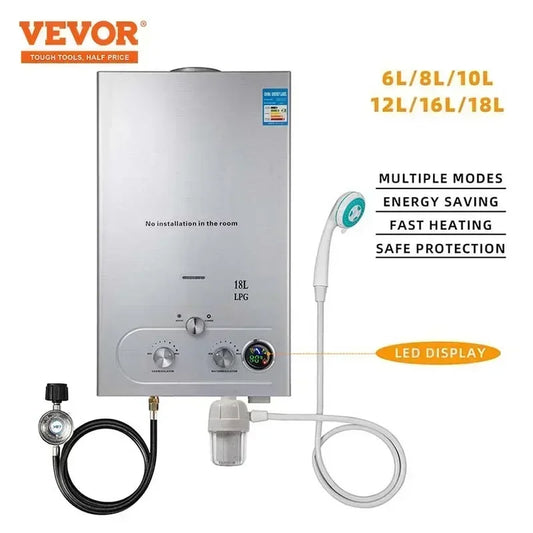 Vevor 6l/8l/10l/12l/16l/18l Propane Gas Lpg Tank Less Water