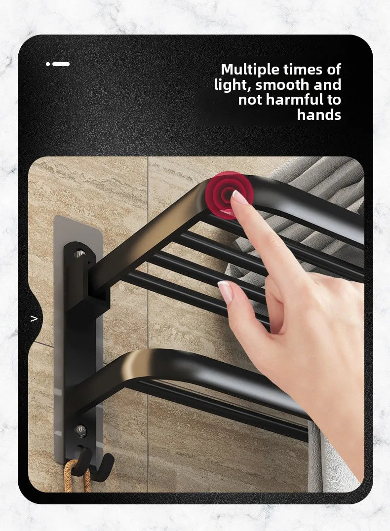 Foldable Towel Rack - No Drill Bathroom Space