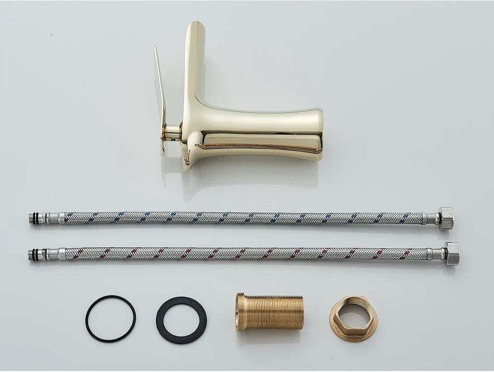 White Basin Faucet Waterfall Spout Bathroom Mixer Tap