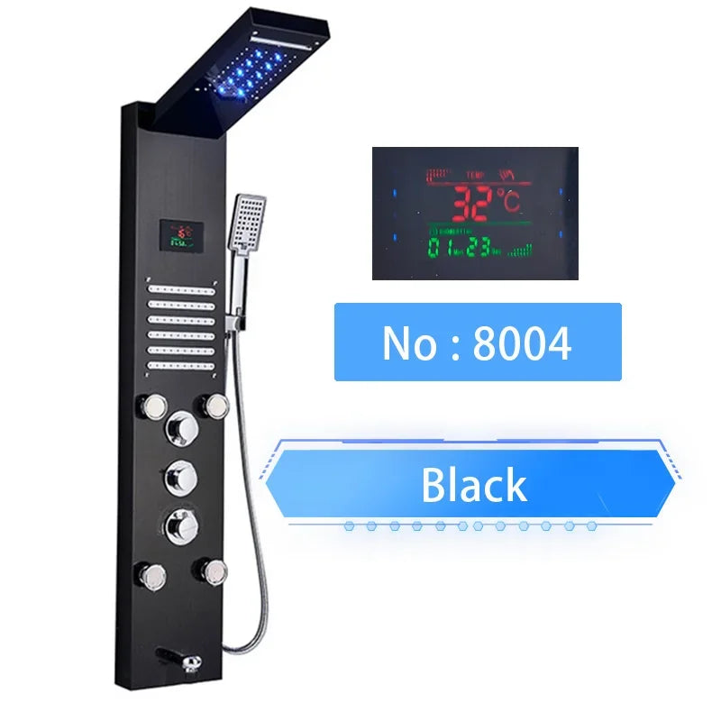 Led Shower Panel Digital Display Shower Faucet System