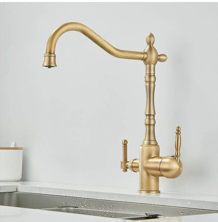 French Brass Light Luxury Three In One Pure