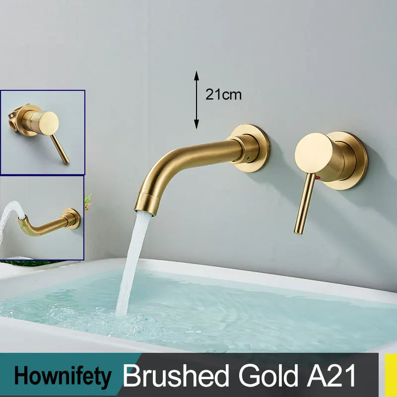 Wall Mount Bathroom Basin Faucet Embedded Split Cold
