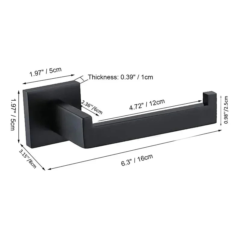 304 Stainless Steel Bathroom Matte Black Toilet Paper
