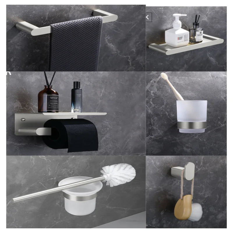 Bathroom Hardware Stainless Steel Bathroom Wall Mounted Towel