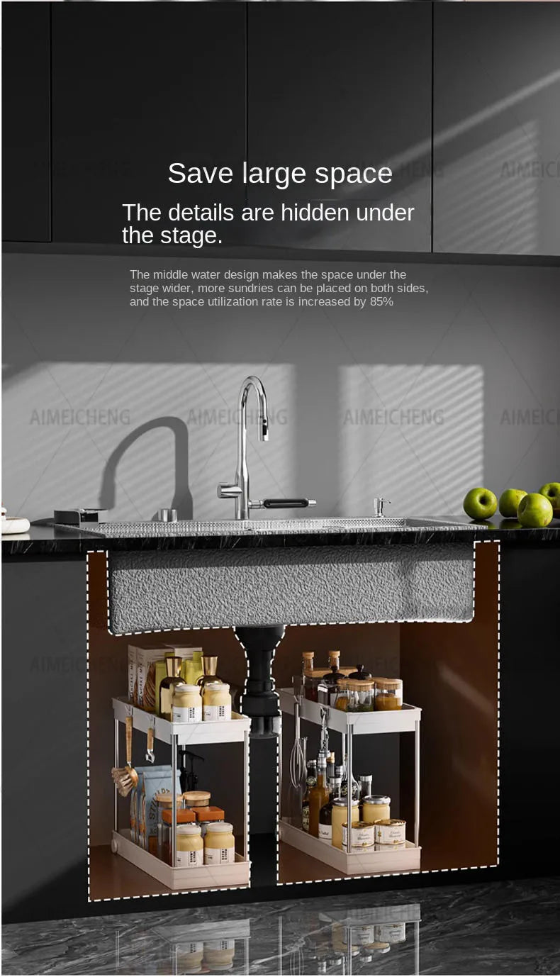 Digital Display Fly Rain Waterfall Large Sink 304