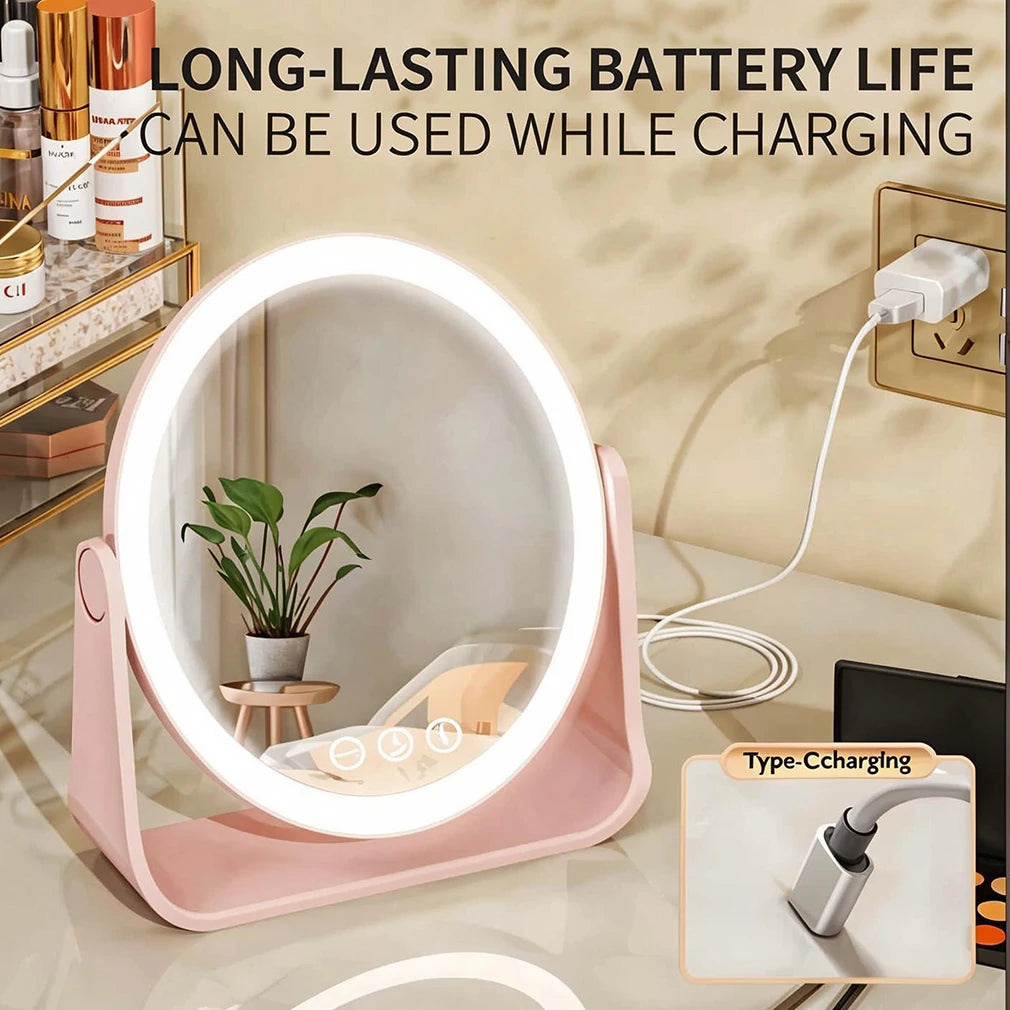 Colors Led Makeup Mirror Wireless Eversible Dimmable Touch