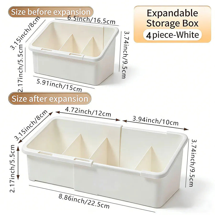 1/2/4pcs Mirror Cabinet Expandable Cosmetic Storage Box