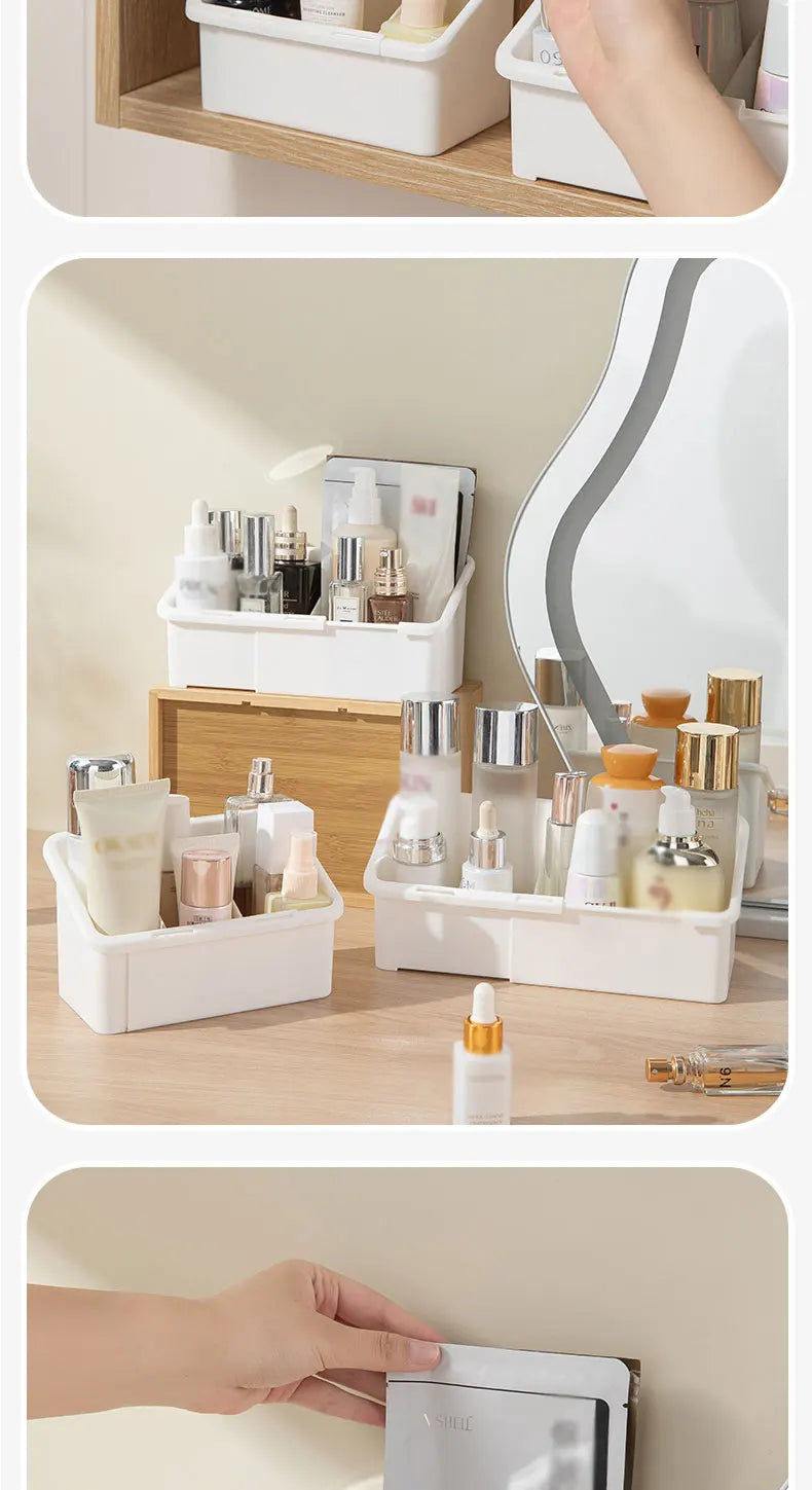 1/2/4pcs Mirror Cabinet Expandable Cosmetic Storage Box