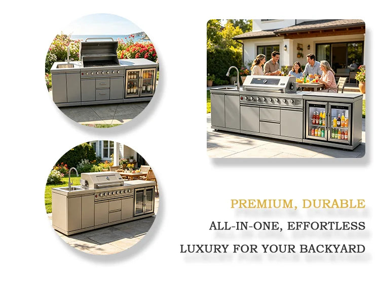 Sturdy 304 Stainless Steel Outdoor Cabinet Grill Cooktop