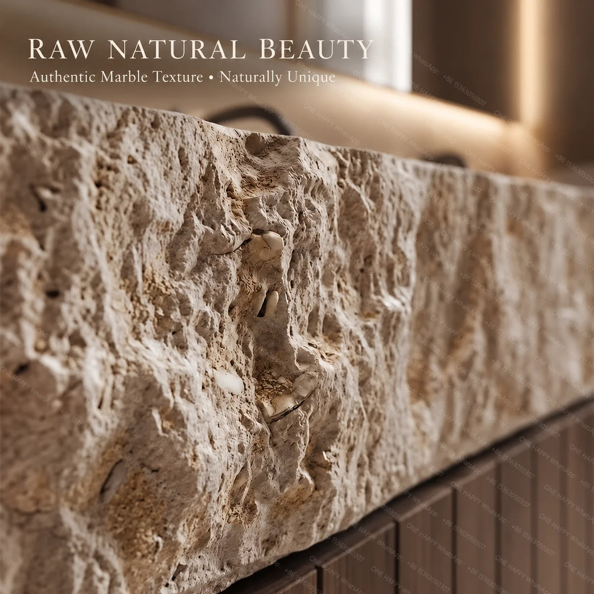 Any Size Custom Vintage Travertine Double Undermount Sink