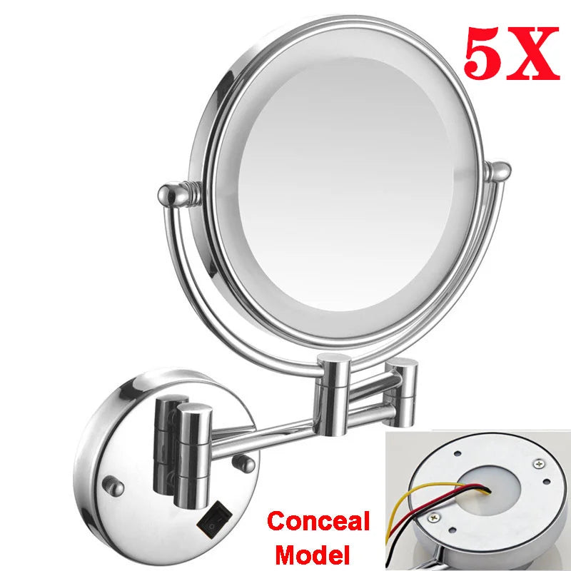 Brushed Gold Led Bathroom Mirrors Quality Brass Folding