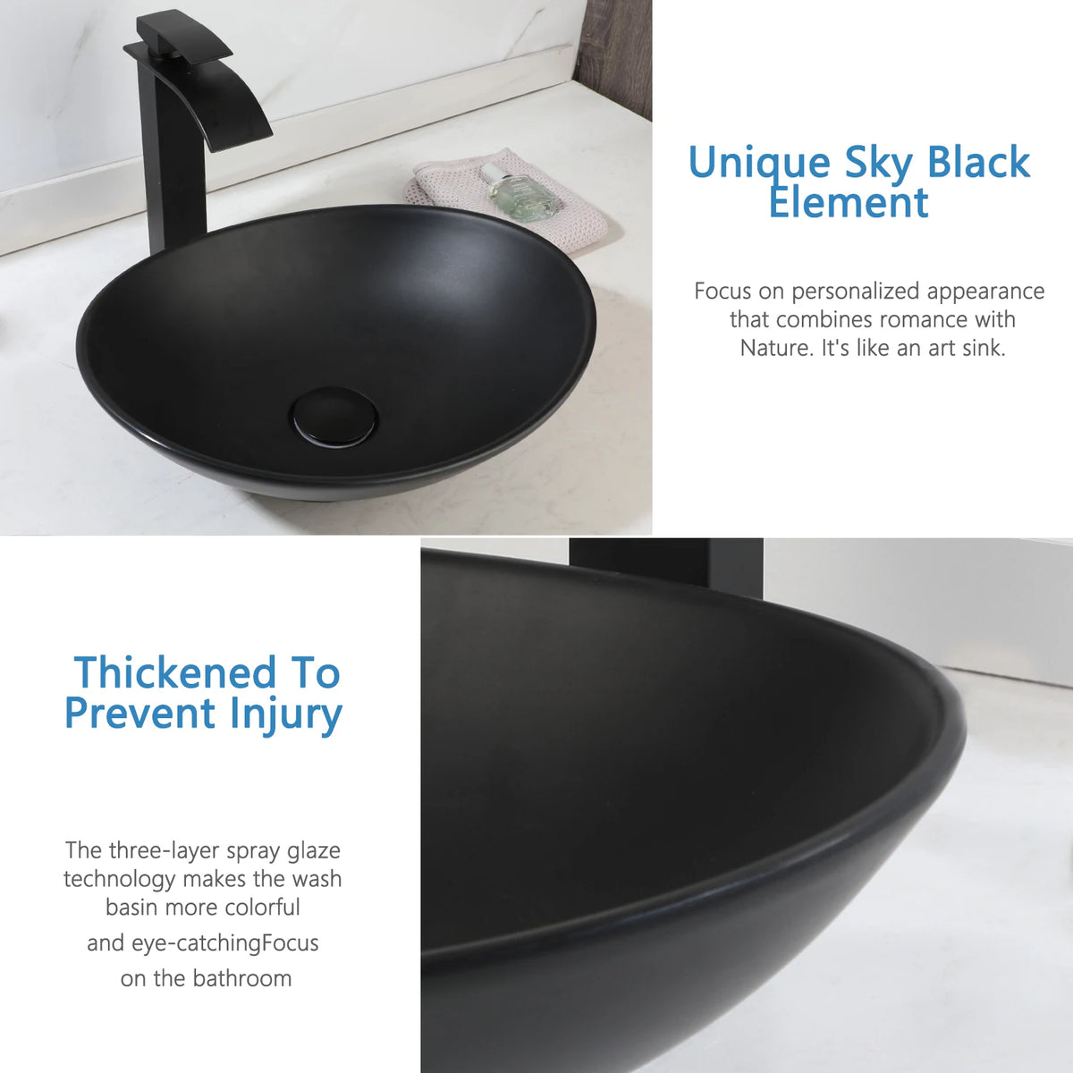 Kemaidi Bathroom Sink Faucet Combo Vessel Sink Countertop