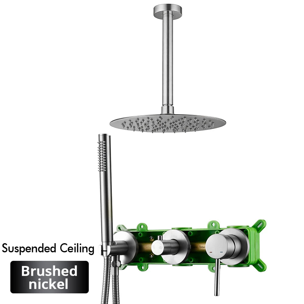 Gunmetal Shower Faucet 8-16 Embed Box Wall Mounted