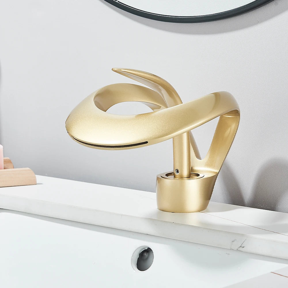 Waterfall Creative Bathroom Basin Faucet Sink Faucet Deck
