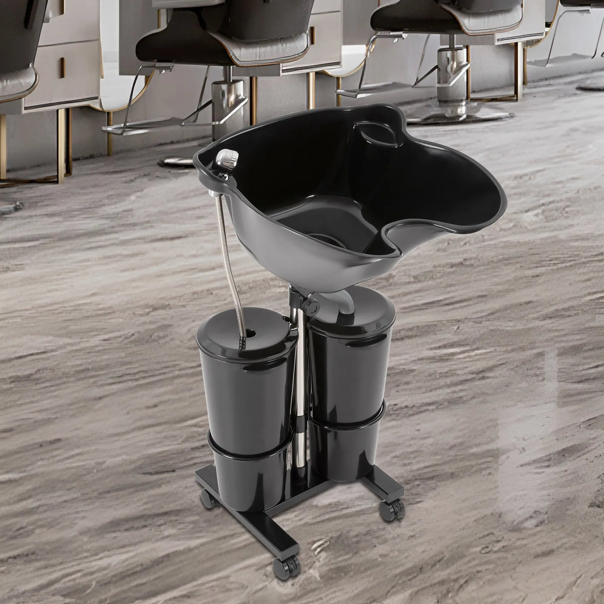 Shampoo Bowl Electric Pump & Dual-Bucket Hair Washing