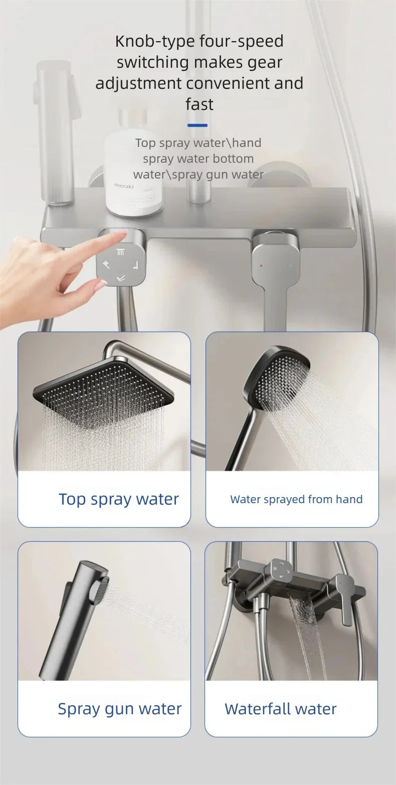 Bathroom Gray Pressure Shower Hotel Bathtub Faucet Cold