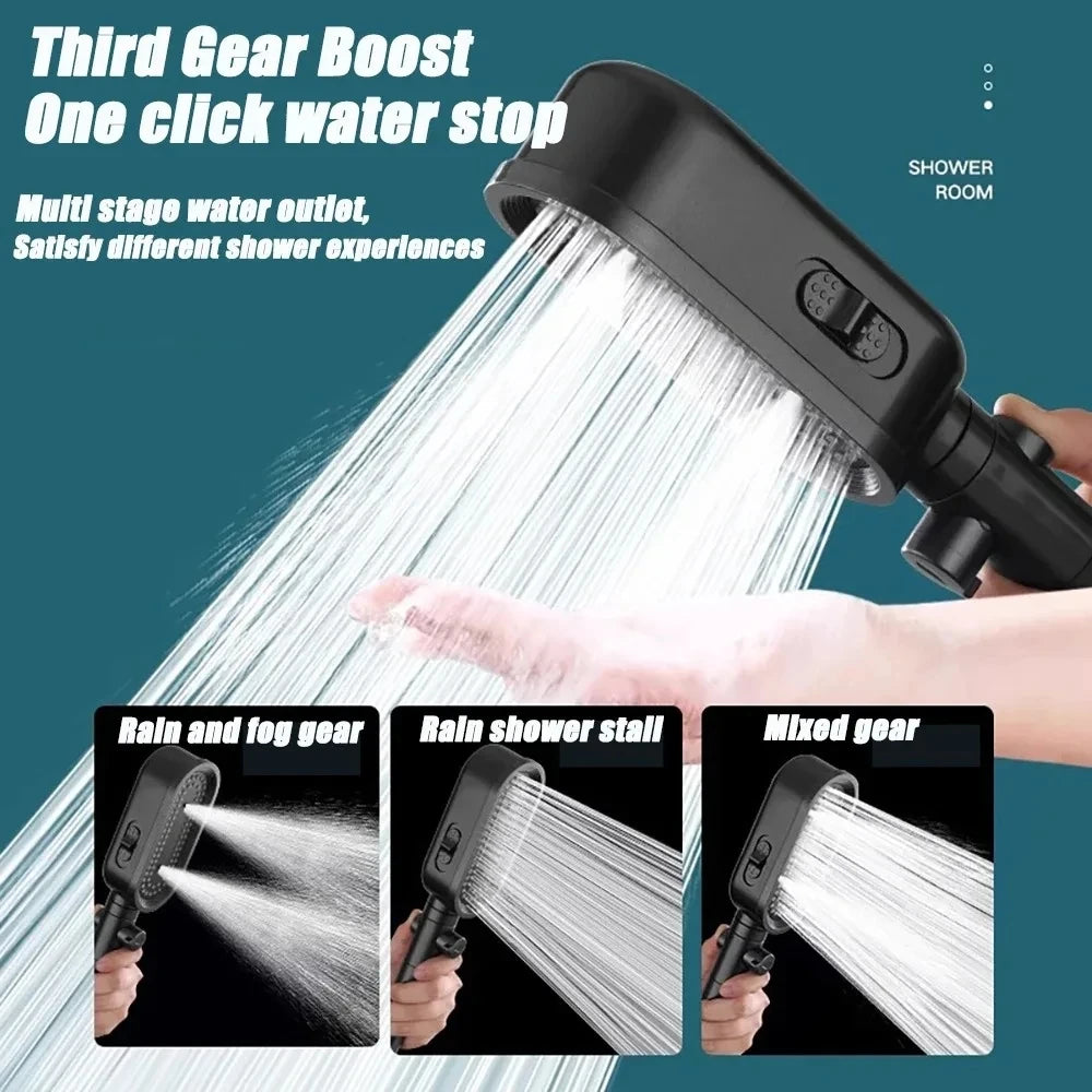 High Pressure Shower Head Modes Adjustable Spray Massage