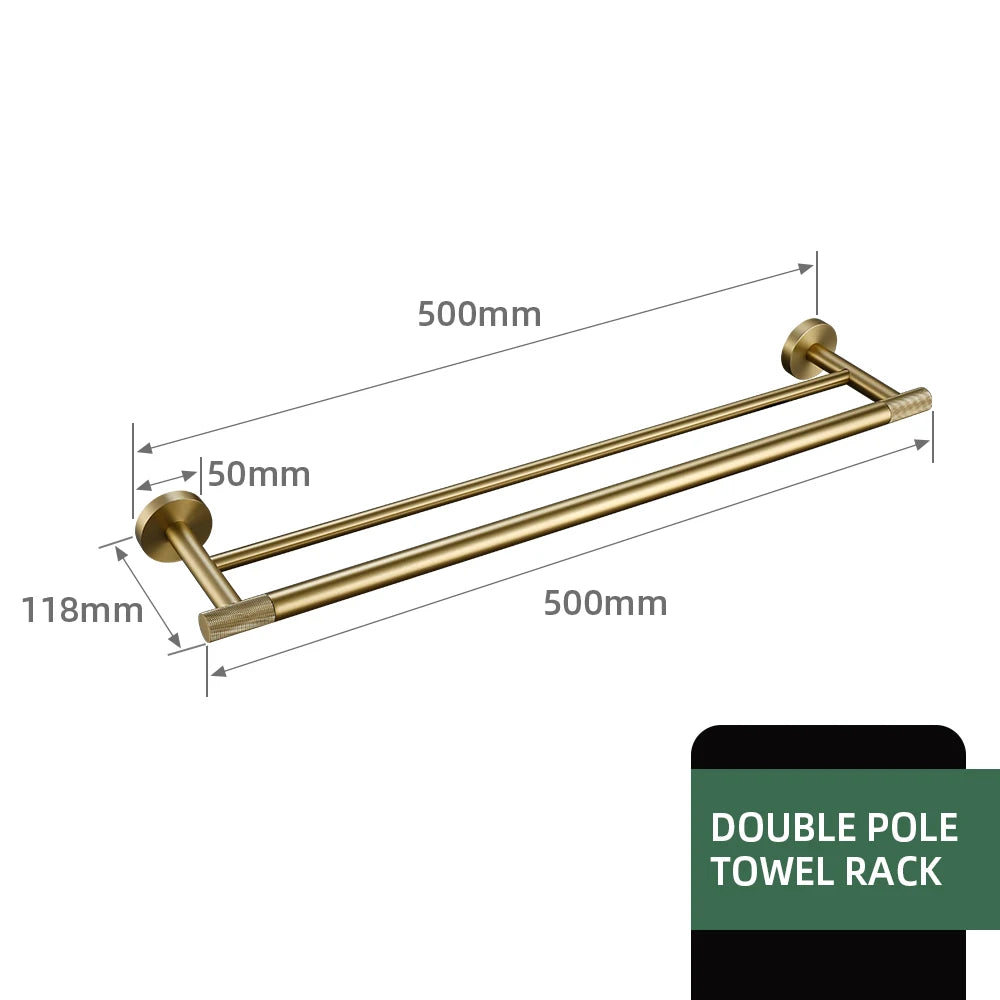 Gold Bathroom Towel Bar Bath Robe Hook Brass