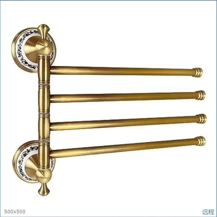 Zgrk Antique Bathroom Carved Brass Hardware Wall Mounted