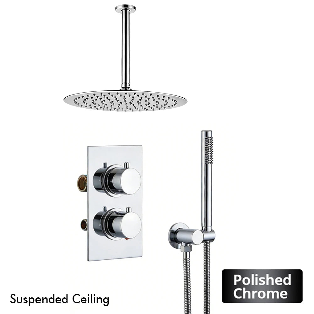Bathroom Faucet Dial Way Brushed Gold Thermostat Shower