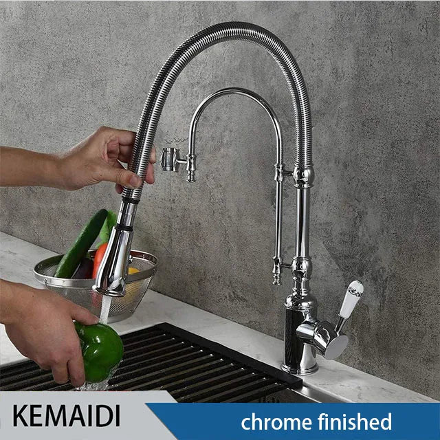 Kemaidi Golden Spring Pull Down Sink Faucet &
