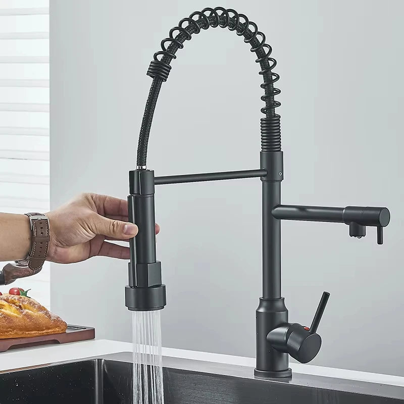 Black Sink Faucet Pull-Out Cold Water Mixing Faucet