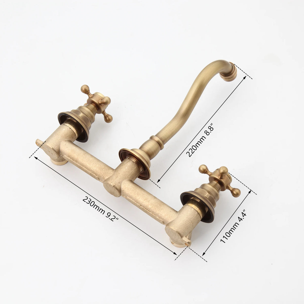 Kemaidi Bathroom Faucet Antique Brass Wall Mounted Bathroom