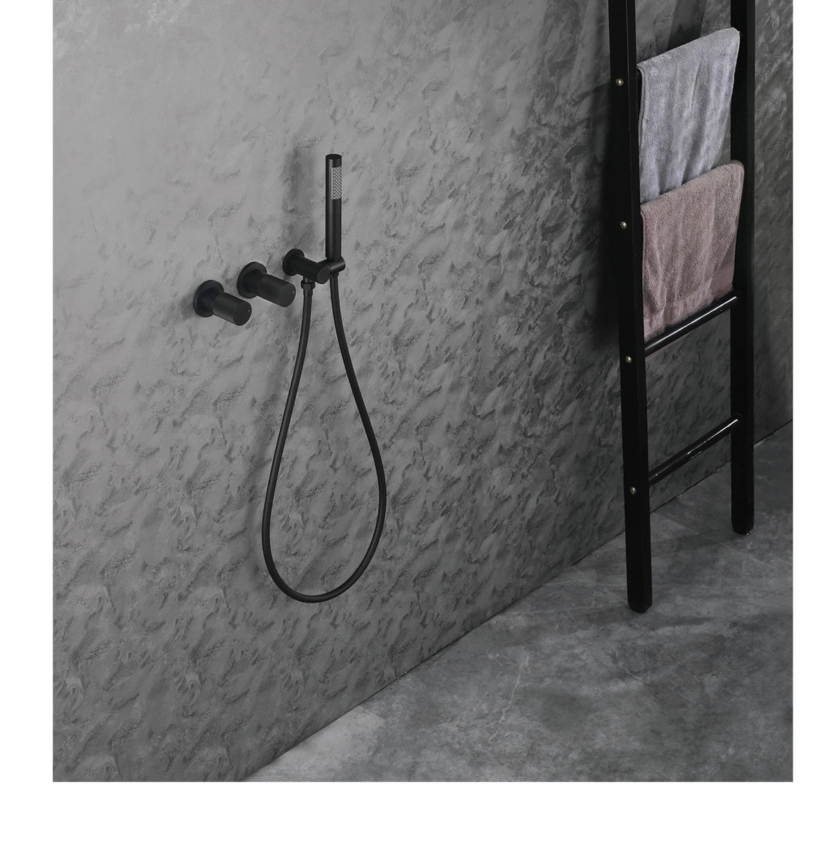 Modern Brass 2-Function Shower System Wall-Embedded Chrome Finish