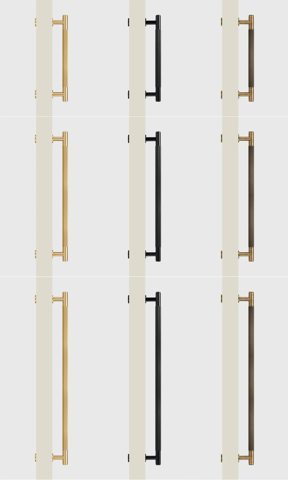 Nurlin Brass Door Double Sided Linear Striped Pull