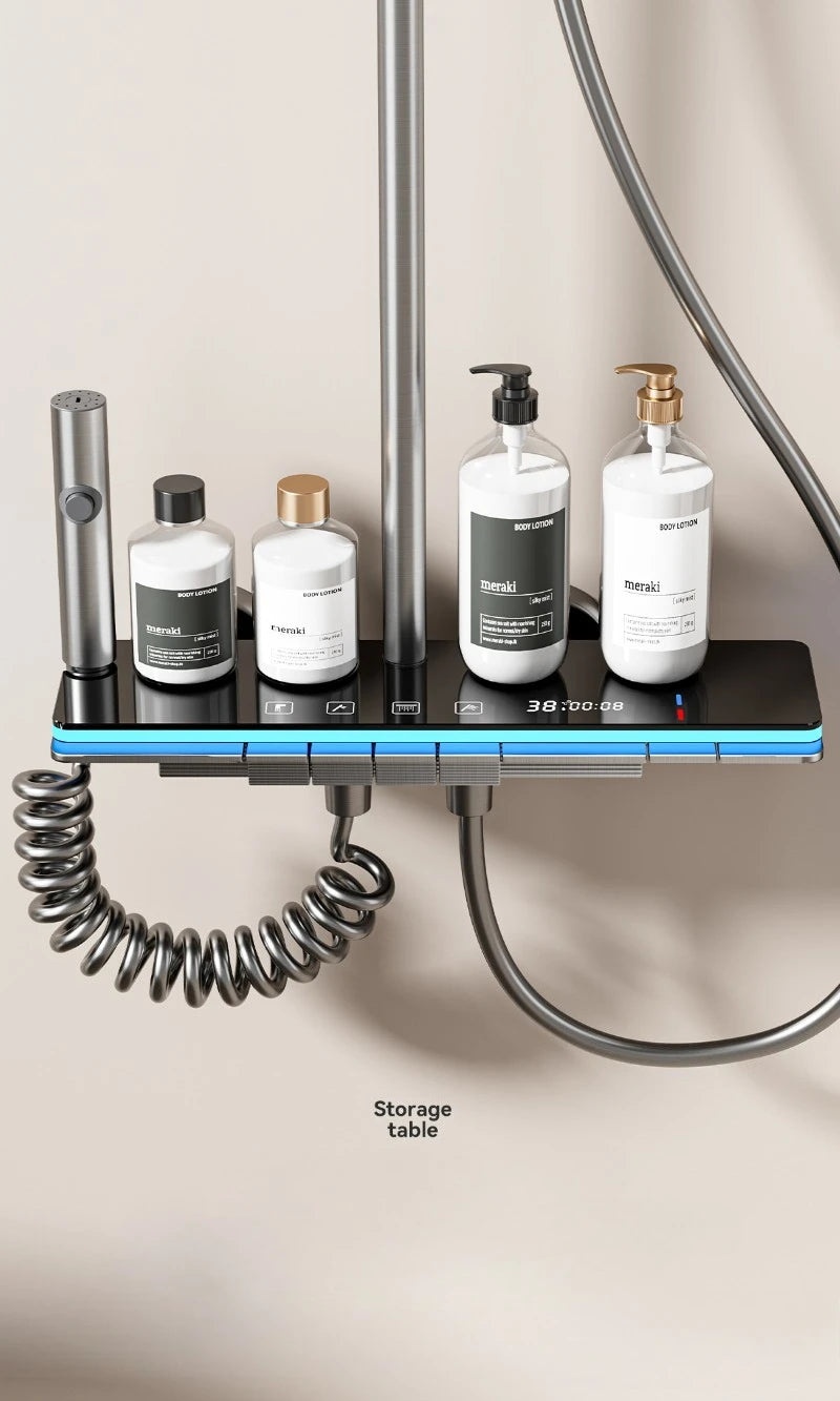 Grey Shower System Ambient Light Intelligent Digital Shower