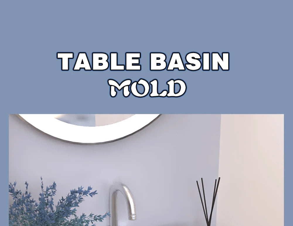 Circular Concrete Sink Silicone Mold Bathroom Square Sink