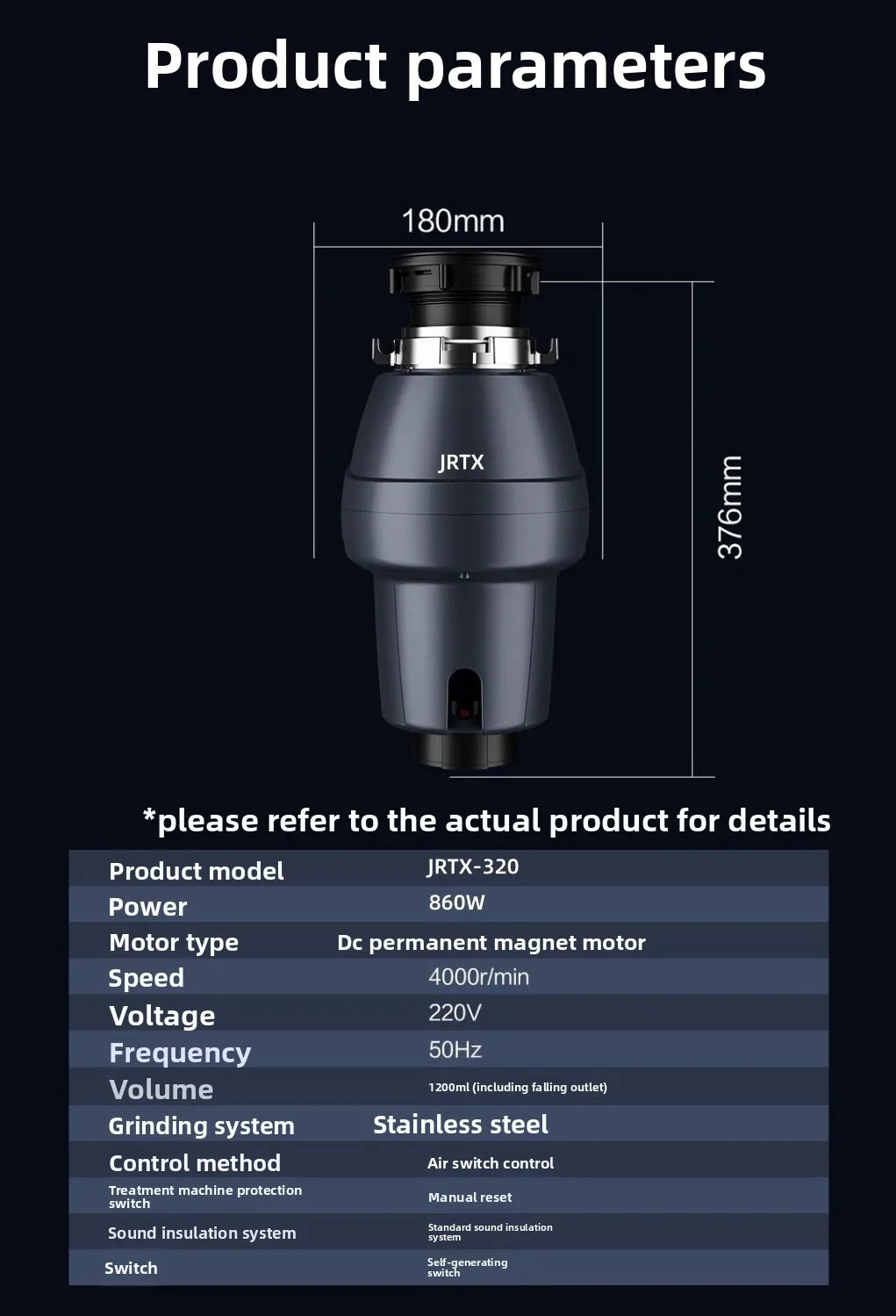 Garbage Processor Grinder Sink Fully Automatic Bone Vegetable