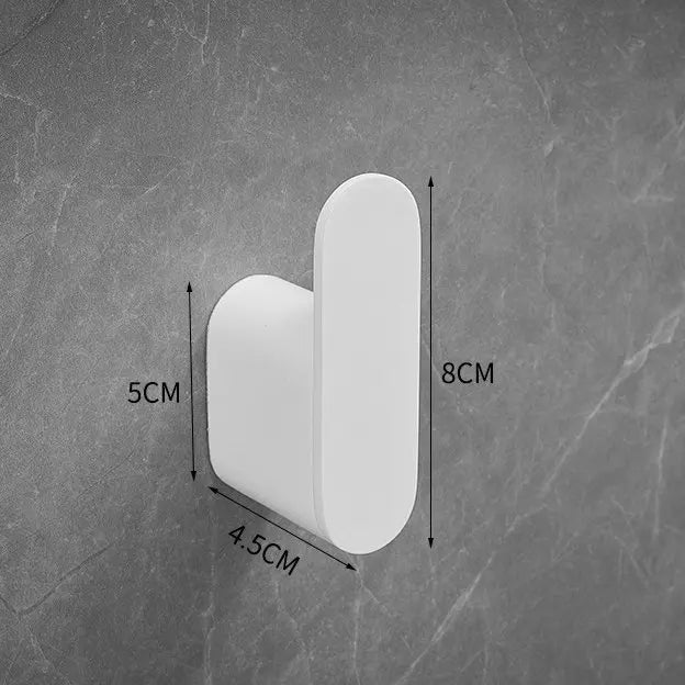 White Painted Stainless Steel Robe Hooks Wall Hang