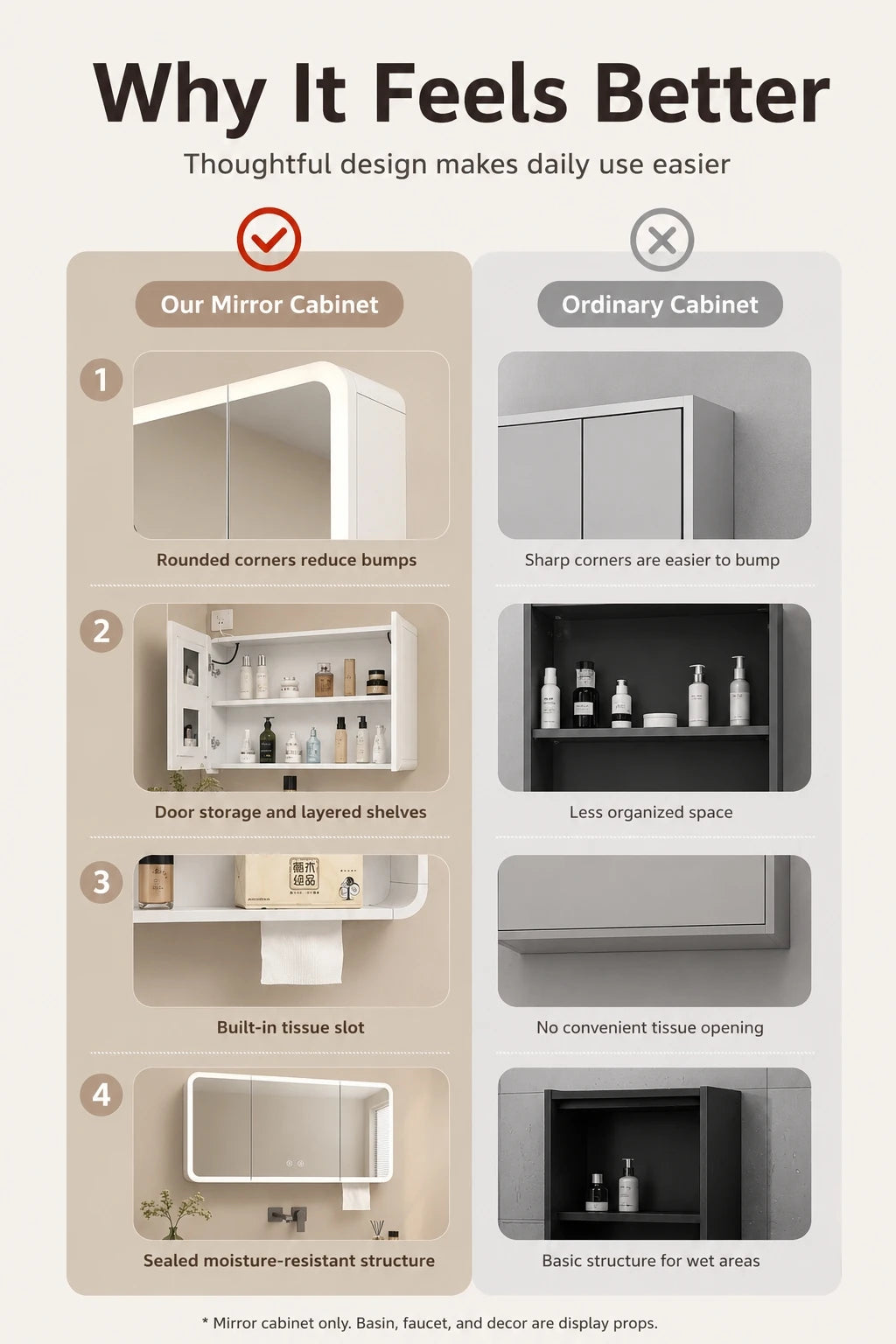 Led Bathroom Mirror Cabinet Anti Fog Wall Mounted