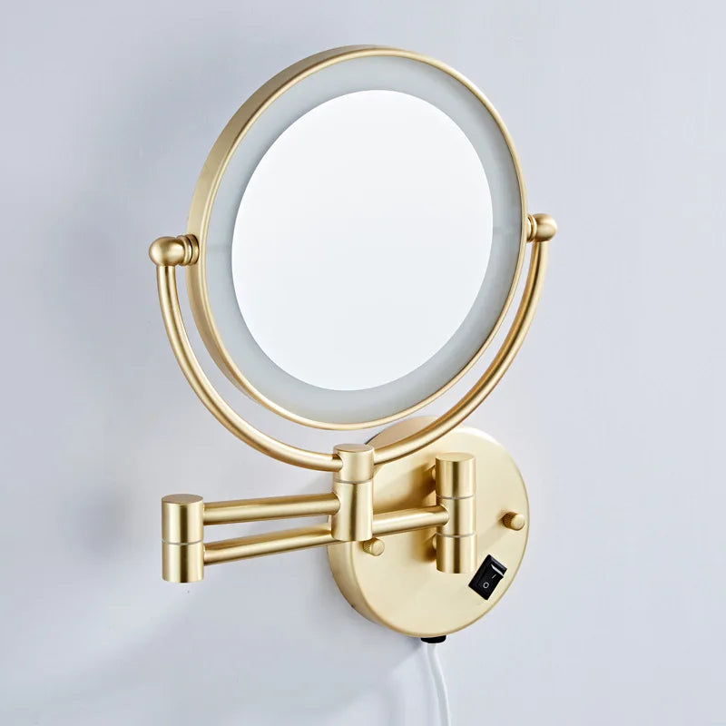 Brushed Gold Led Bathroom Mirrors Quality Brass Folding