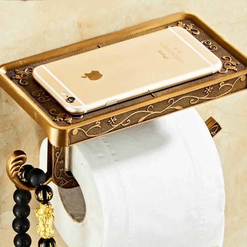 Antique Brass Toilet Paper Holder Bathroom Mobile Tssue