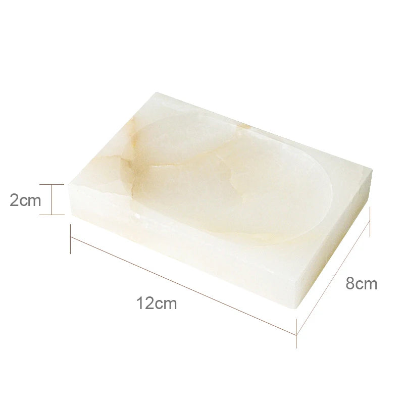 White Onyx Natural Marble Bathroom Elegant Soap Dispenser